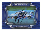 AUTOGRAPHED Kyle Larson 2021 Panini Prizm Racing WHEELS BLUE PRIZM (#5 Hendrick Car) Insert Signed NASCAR Collectible Trading Card with COA