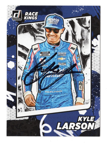 AUTOGRAPHED Kyle Larson 2022 Donruss Racing RACE KINGS (Hendrick Motorsports) Signed NASCAR Collectible Trading Card with COA