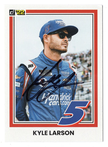 AUTOGRAPHED Kyle Larson 2022 Donruss Racing (#5 HendrickCars.com Team) Signed NASCAR Collectible Trading Card with COA