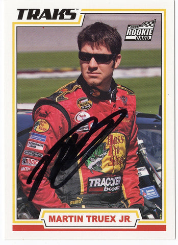 AUTOGRAPHED Martin Truex Jr. 2006 TRAKS Racing OFFICIAL ROOKIE CARD (#1 Bass Pro Shops) Signed NASCAR Collectible Trading Card with COA