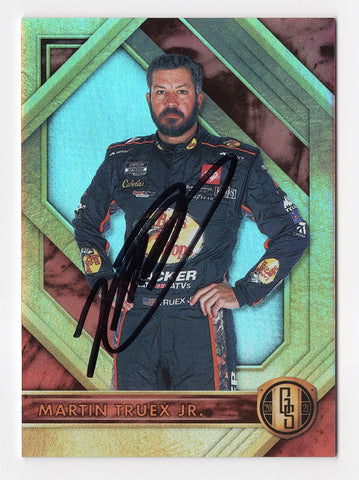 AUTOGRAPHED Martin Truex Jr. 2021 Panini Chronicles Racing GOLD STANDARD (#19 Bass Prop Shops) Signed NASCAR Collectible Trading Card with COA