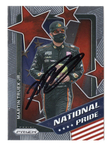 AUTOGRAPHED Martin Truex Jr. 2021 Panini Prizm Racing NATIONAL PRIDE Rare Insert Signed NASCAR Collectible Trading Card with COA