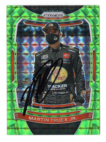 AUTOGRAPHED Martin Truex Jr. 2021 Panini Prizm Racing RARE GREEN PRIZM Insert Signed NASCAR Collectible Trading Card with COA