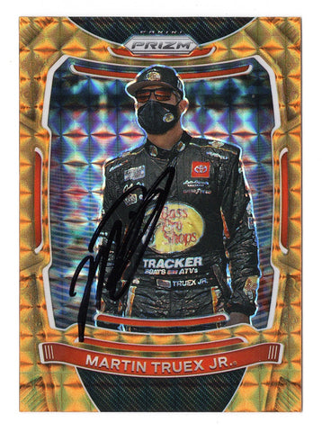 AUTOGRAPHED Martin Truex Jr. 2021 Panini Prizm Racing RARE ORANGE PRIZM Insert Signed NASCAR Collectible Trading Card with COA