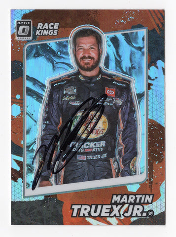 AUTOGRAPHED Martin Truex Jr. 2022 Donruss Optic Racing RACE KINGS (Rare Silver Prizm) Insert Signed NASCAR Collectible Trading Card with COA