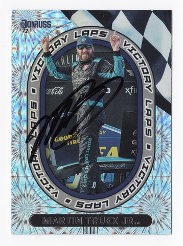 AUTOGRAPHED Martin Truex Jr. 2022 Donruss Racing VICTORY LAPS (Darlington Race Win) Rare Insert Signed NASCAR Collectible Trading Card with COA