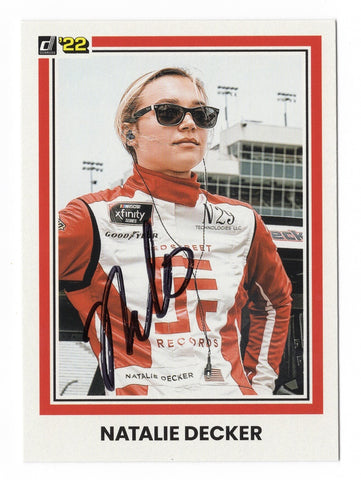 AUTOGRAPHED Natalie Decker 2022 Donruss Racing NAT (#23 Red Street Records) Xfinity Series Signed NASCAR Collectible Trading Card with COA