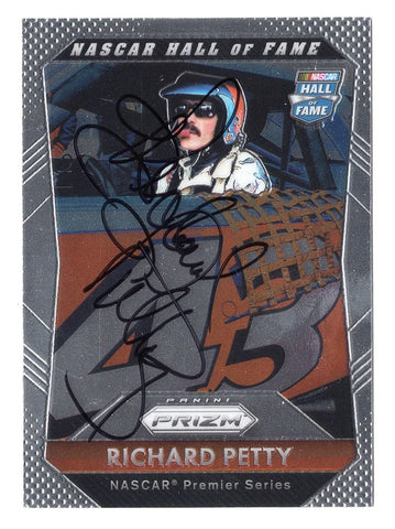 AUTOGRAPHED Richard Petty 2016 Panini Prizm Racing NASCAR HALL OF FAME (#43 STP Team) Signed Collectible NASCAR Trading Card with COA
