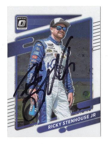 AUTOGRAPHED Ricky Stenhouse Jr. 2022 Donruss Optic Racing (#47 JTG Daugherty Team) Signed NASCAR Collectible Trading Card with COA