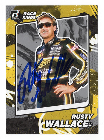 AUTOGRAPHED Rusty Wallace 2022 Donruss Racing RACE KINGS (Rare Gray Parallel Insert) Signed Collectible NASCAR Trading Card with COA
