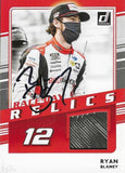 AUTOGRAPHED Ryan Blaney 2021 Donruss Racing RACE DAY RELICS (#12 BodyArmor Team) Race-Used Tire Insert Signed Collectible NASCAR Trading Card with COA