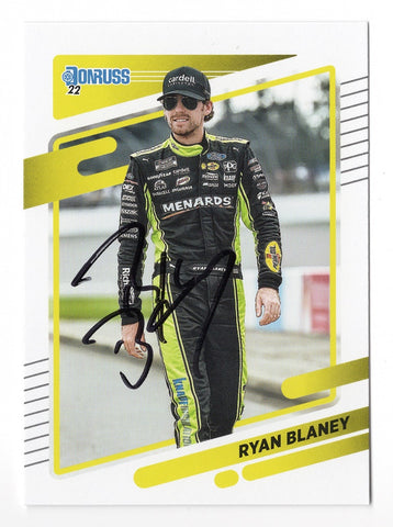 AUTOGRAPHED Ryan Blaney 2022 Donruss Racing (#12 Menards Driver) Team Penske Signed NASCAR Collectible Trading Card with COA