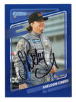 AUTOGRAPHED Sheldon Creed 2022 Donruss Racing RARE BLUE PARALLEL (Truck Series) Insert Signed NASCAR Collectible Trading Card #024/199 with COA