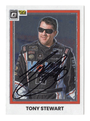 AUTOGRAPHED Tony Stewart 2022 Donruss Optic Racing (#14 Mobil 1 Team) Signed NASCAR Collectible Trading Card with COA