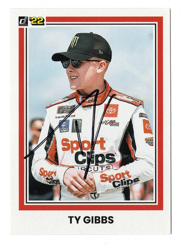 AUTOGRAPHED Ty Gibbs 2022 Donruss Racing (#54 Sport Clips Driver) Joe Gibbs Racing Xfinity Series Signed NASCAR Collectible Trading Card with COA
