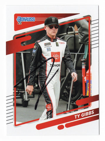 AUTOGRAPHED Ty Gibbs 2022 Donruss Racing (#54 Toyota Team) Xfinity Series Joe Gibbs Racing Signed NASCAR Collectible Trading Card with COA