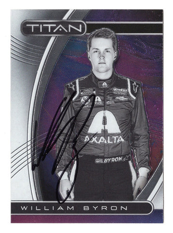 AUTOGRAPHED William Byron 2021 Panini Chronicles Racing TITAN (#24 Axalta Team) Signed NASCAR Collectible Trading Card with COA