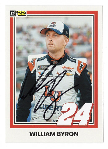 AUTOGRAPHED William Byron 2022 Donruss Racing (#24 Liberty University Team) Signed NASCAR Collectible Trading Card with COA