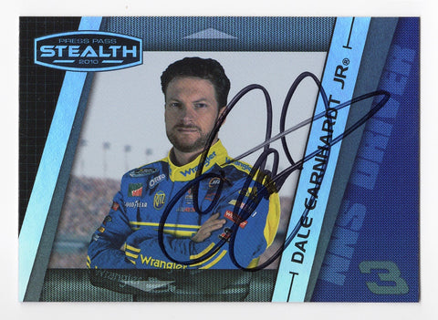 AUTOGRAPHED Dale Earnhardt Jr. 2010 Press Pass Stealth Racing #3 WRANGLER CAR (JR Motorsports) Busch Series Signed NASCAR Collectible Trading Card with COA