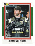 AUTOGRAPHED Jimmie Johnson 2022 Donruss Racing CHAMP (#48 Lowes For Pros) Rare Green Parallel Insert Signed NASCAR Collectible Trading Card #72/99 with COA