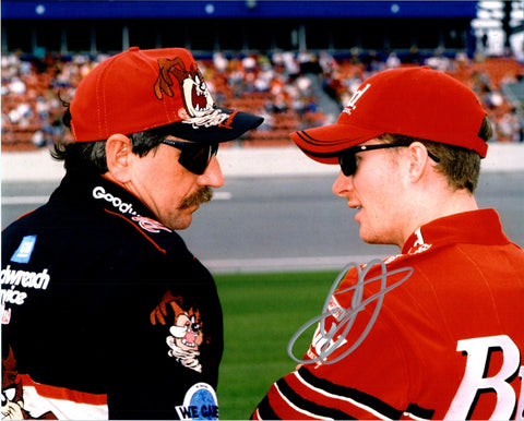 AUTOGRAPHED 2000 Dale Earnhardt Jr. #8 Budweiser Racing FATHER & SON (Rookie Season) Winston Cup Series Vintage Signed Collectible Picture 8X10 Inch NASCAR Glossy Photo with COA