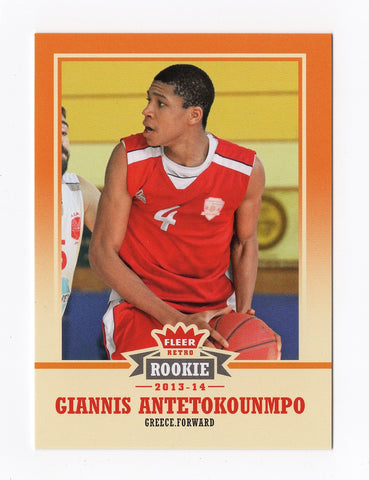 Giannis Antetokounmpo 2013-14 Fleer Retro OFFICIAL ROOKIE Rare Milwaukee Bucks Basketball Collectible Trading Card #47