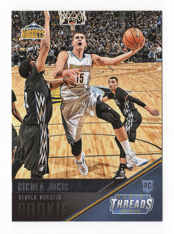 Nikola Jokic 2015-16 Panini Threads Basketball OFFICIAL ROOKIE Rare Denver Nuggets Collectible Trading Card #179