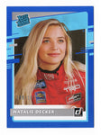 Natalie Decker 2021 Donruss Racing RATED ROOKIE (Rare Blue Parallel) NASCAR Collectible Short Print Insert  Trading Card #188/199