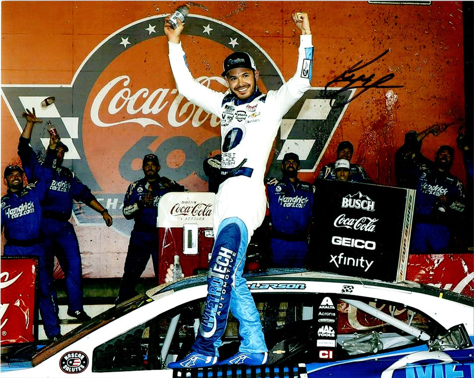 AUTOGRAPHED 2021 Kyle Larson #5 Hendrick Cars COCA-COLA 600 RACE WIN ...